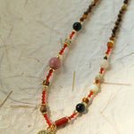 Summer Elephant Pendant Stone Beaded Necklace-Gembea Jewelry