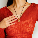 Long Leather Rope Conch Pendant Necklace Gembea Jewelry