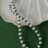 Pearl Colored Stone Beaded Necklace