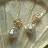 Hand-woven Baroque Winding Pearl Earrings