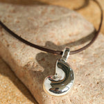 Long Leather Rope Conch Pendant Necklace Gembea Jewelry