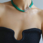 Camellia Bucklei Multi-layer Green Necklace