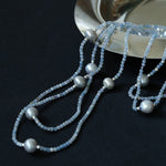 Aquamarine Series Baroque Pearl Ultra Long Necklace