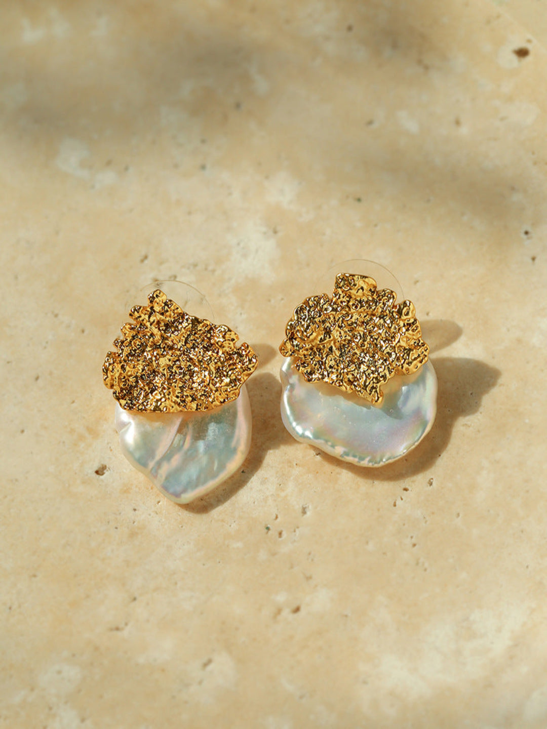 Foil Petals Baroque Stud Earrings