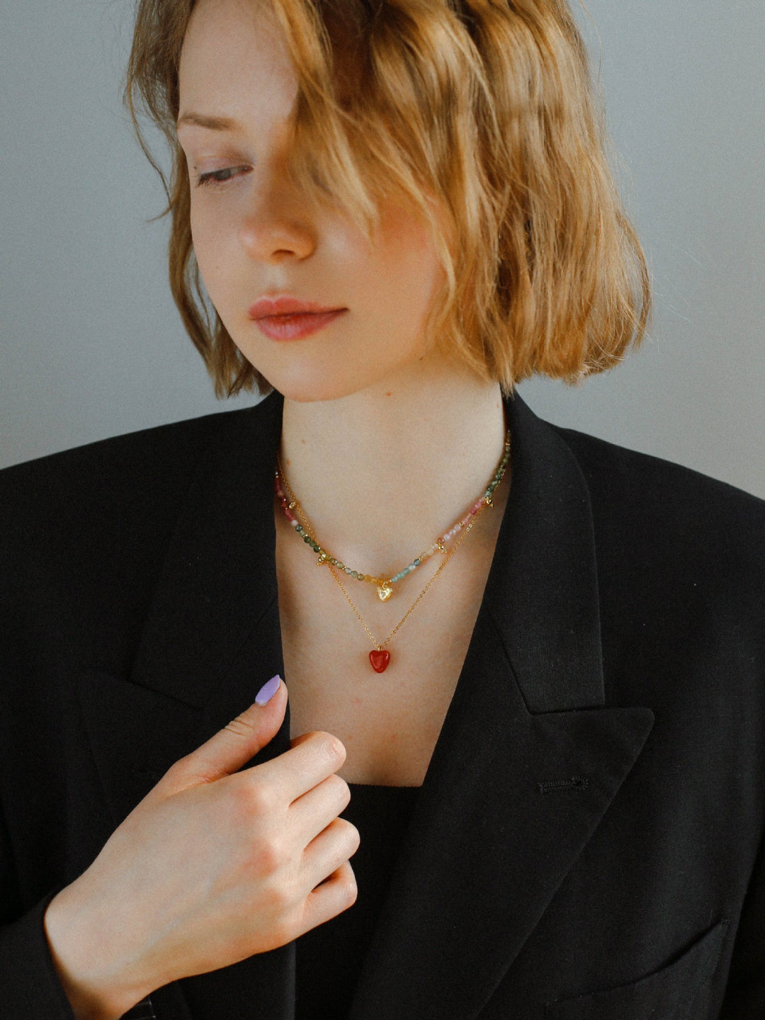 Gembea Jewelry Crush Red Heart Enamel Chain Necklace