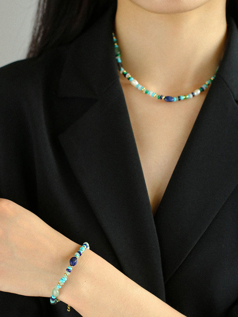 Gembea Jewelry Irregular Colored Natural Stone Bracelet