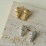 Spiral Grain Conch Stud Earrings