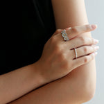 S925 Silver Little Daisy Open Set Ring