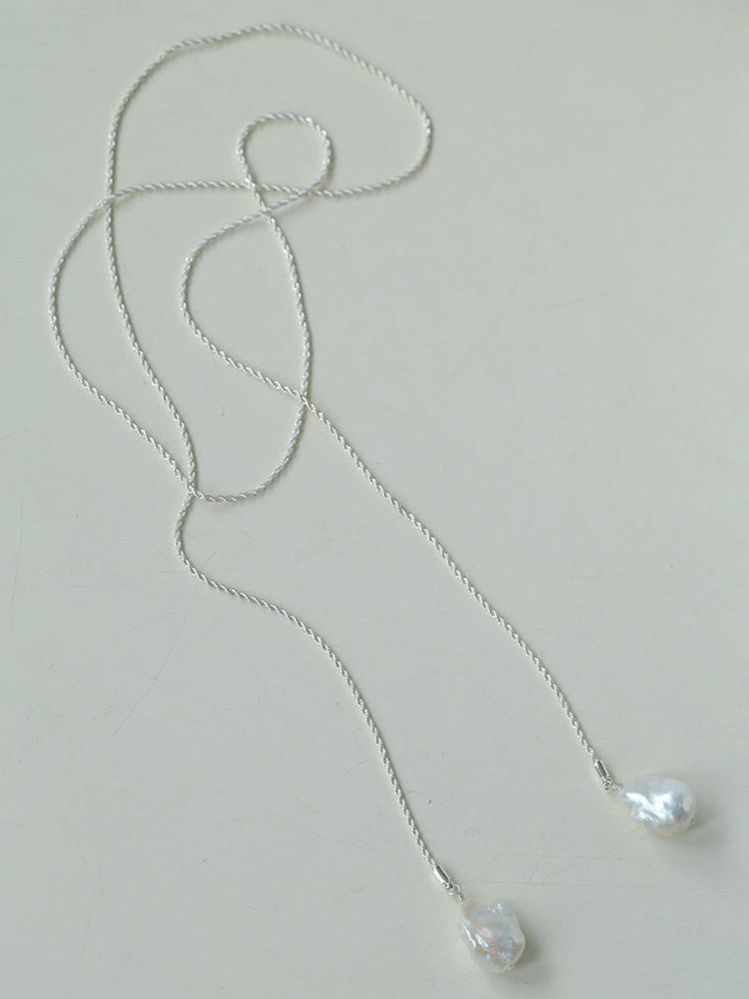 Twist Chain Baroque Pearl Necklace - Gembea Jewelry