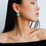 Simple Enamel Glaze Curved Hoop Earrings