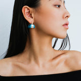 Simple Enamel Glaze Curved Hoop Earrings