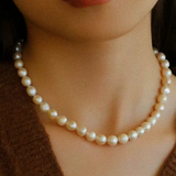 Wrinkled Baroque pearl Beaded Necklace