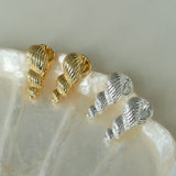 Spiral Grain Conch Stud Earrings