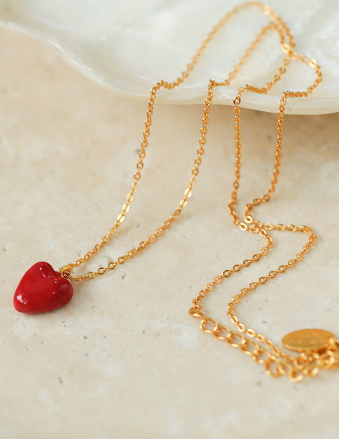 Gembea Jewelry Crush Red Heart Enamel Chain Necklace
