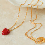 Gembea Jewelry Crush Red Heart Enamel Chain Necklace
