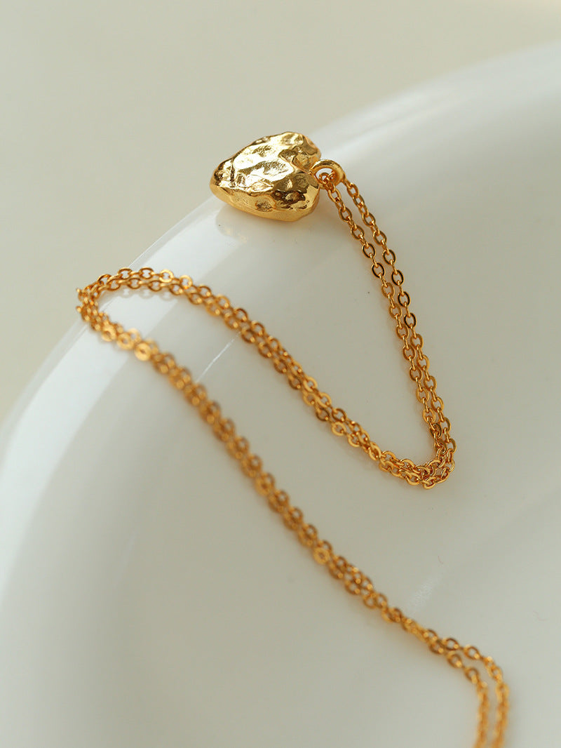 Irregular Heart Pendant Necklace-Gembea Jewelry