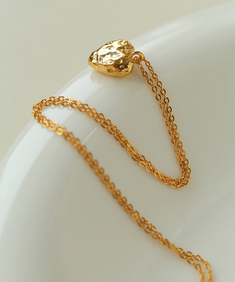 Irregular Heart Pendant Necklace-Gembea Jewelry