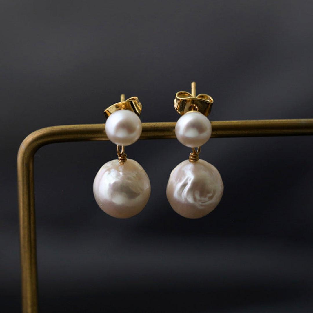 Petite Pearl Drop Studs Earrings - Gembea Jewelry