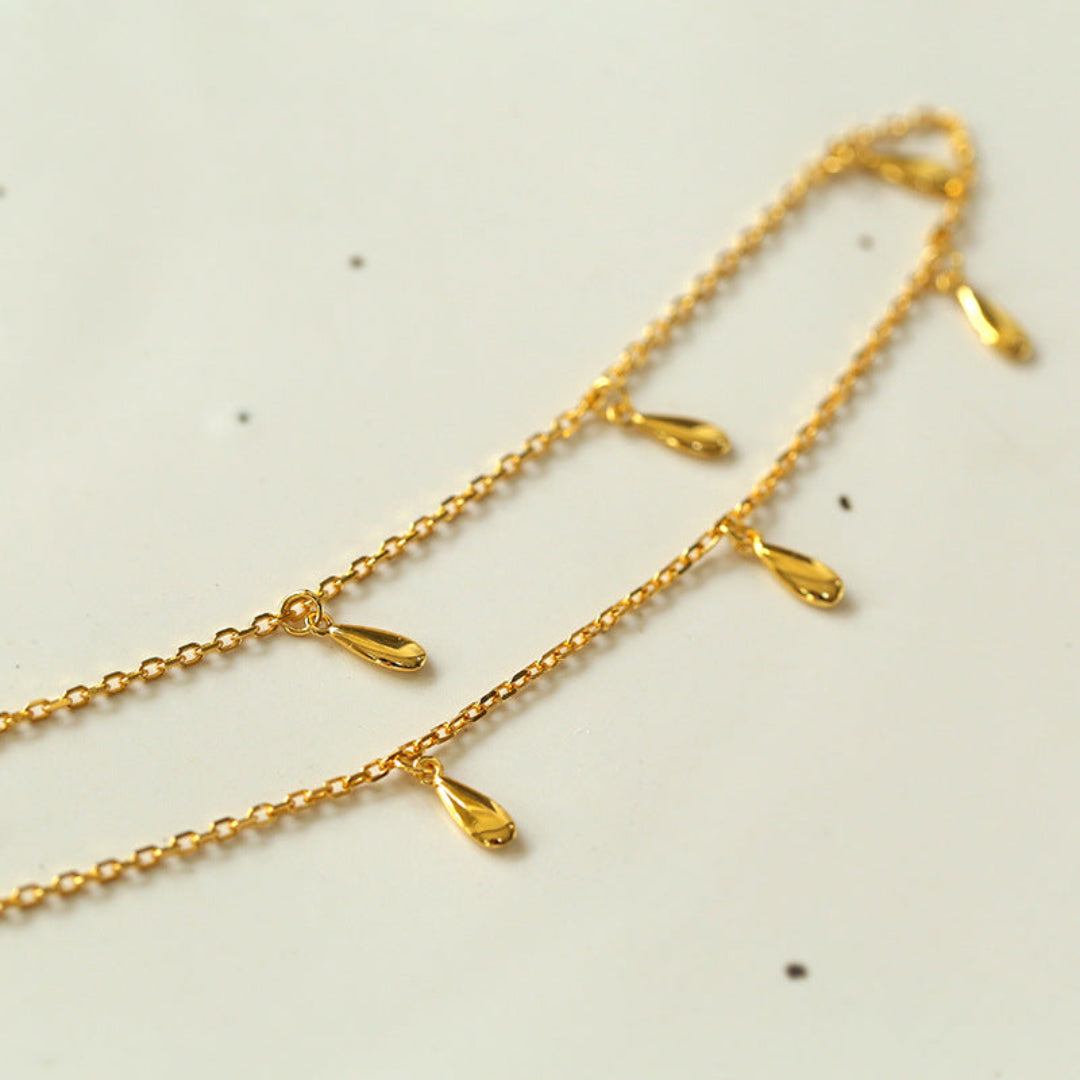 Overlay Chain Drop Choker Necklace