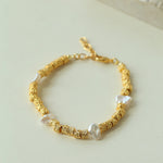 Vintage Gold Bean Irregular Pearl Bracelet