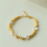 Vintage Gold Bean Irregular Pearl Bracelet