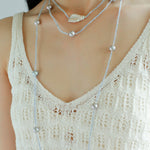 Aquamarine Series Baroque Pearl Ultra Long Necklace