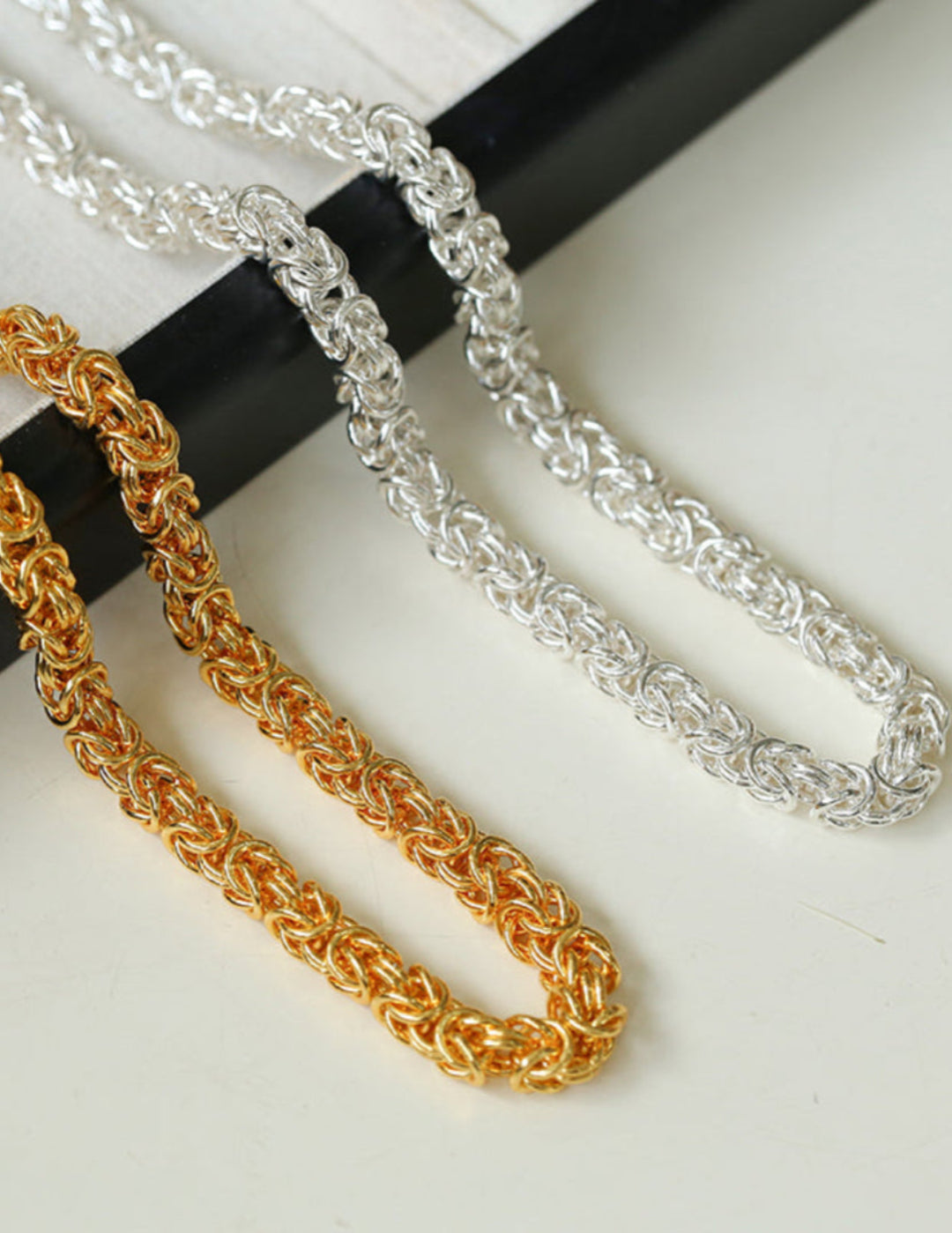 Thick Gold and Silver Chain Necklace