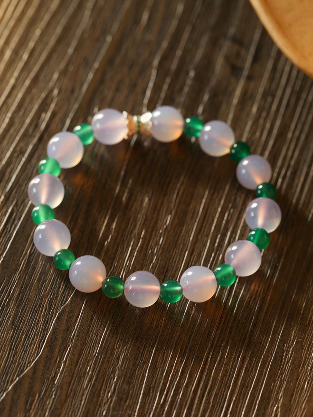 Spring Heartbeat Green Agate Bracelet