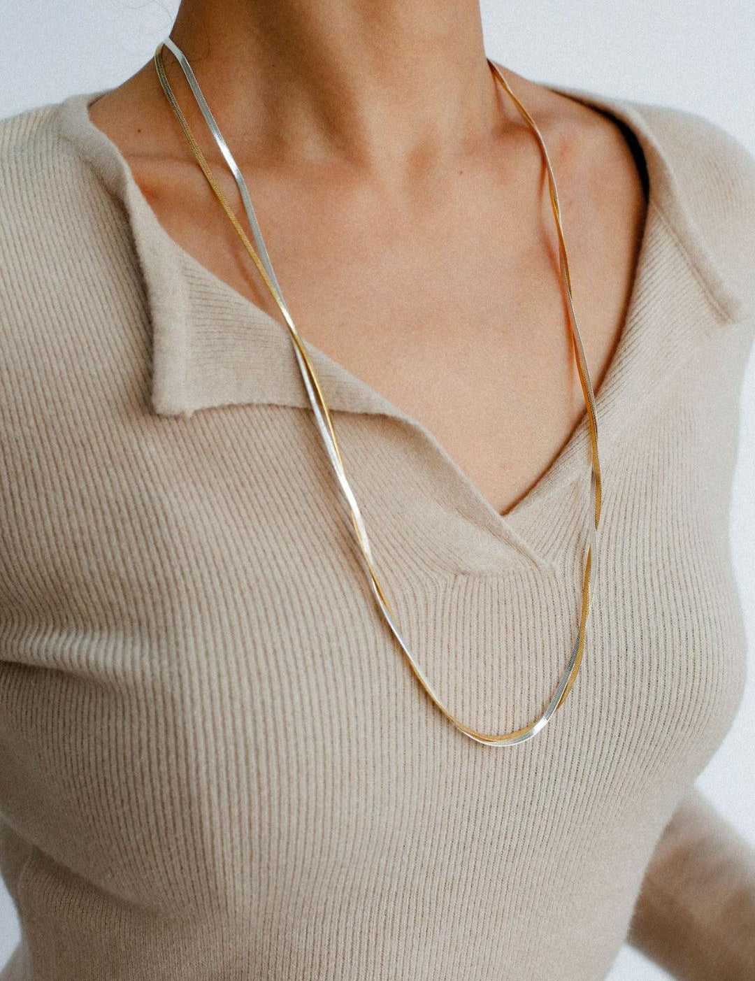 Spring Heartbeat Snake Bone Chain Necklace - Gembea Jewelry