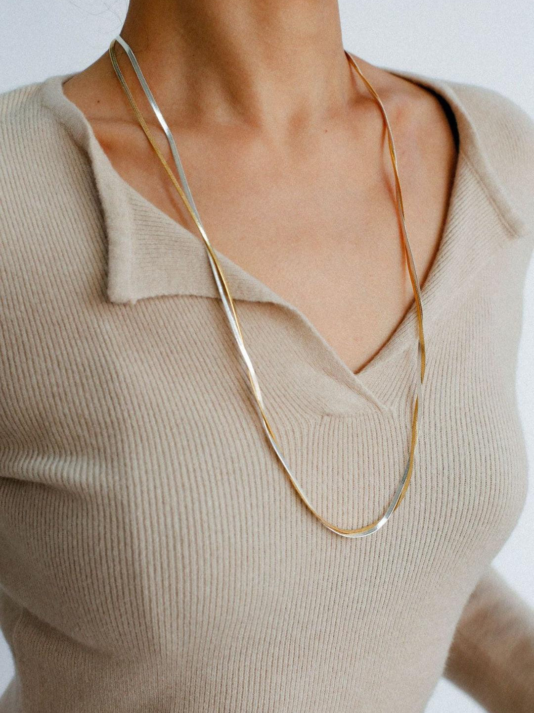 Spring Heartbeat Snake Bone Chain Necklace - Gembea Jewelry