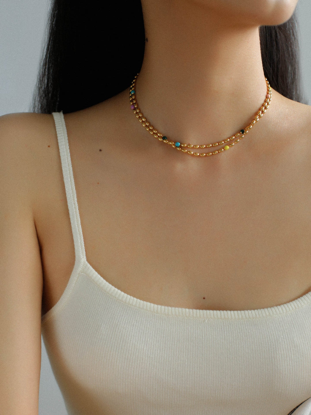 Spring Heartbeat Gold Beans Necklace