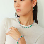 Spring Heartbeat Green Agate Necklace