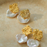 Foil Petals Baroque Stud Earrings