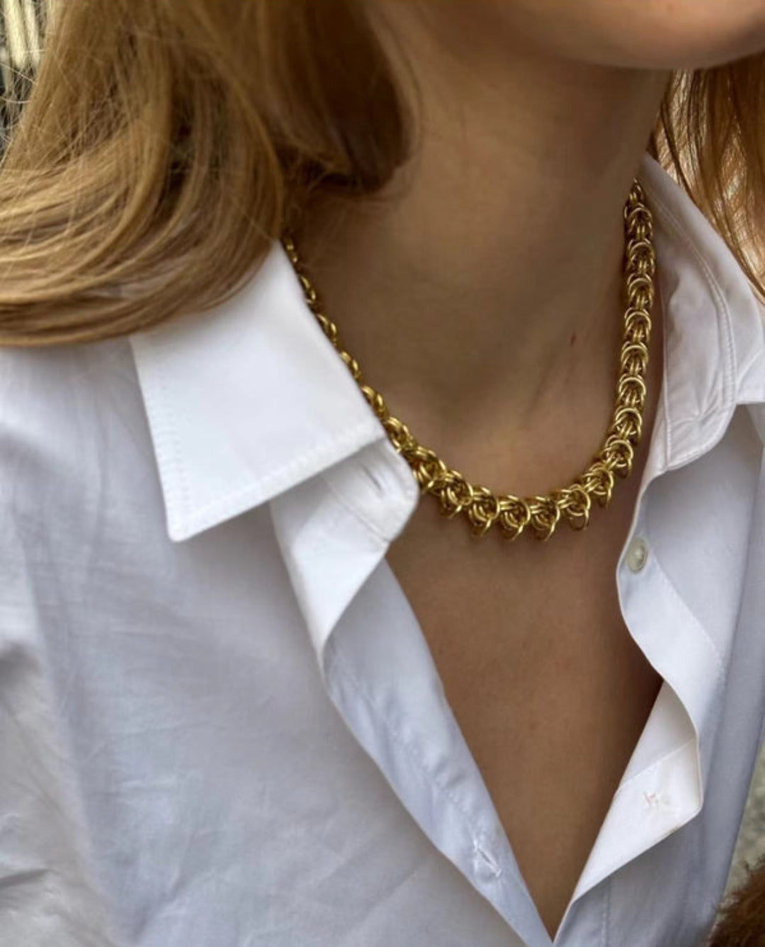 Thick Gold and Silver Chain Necklace