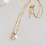 Perfume Bottle Shape Chain Pearl Necklace