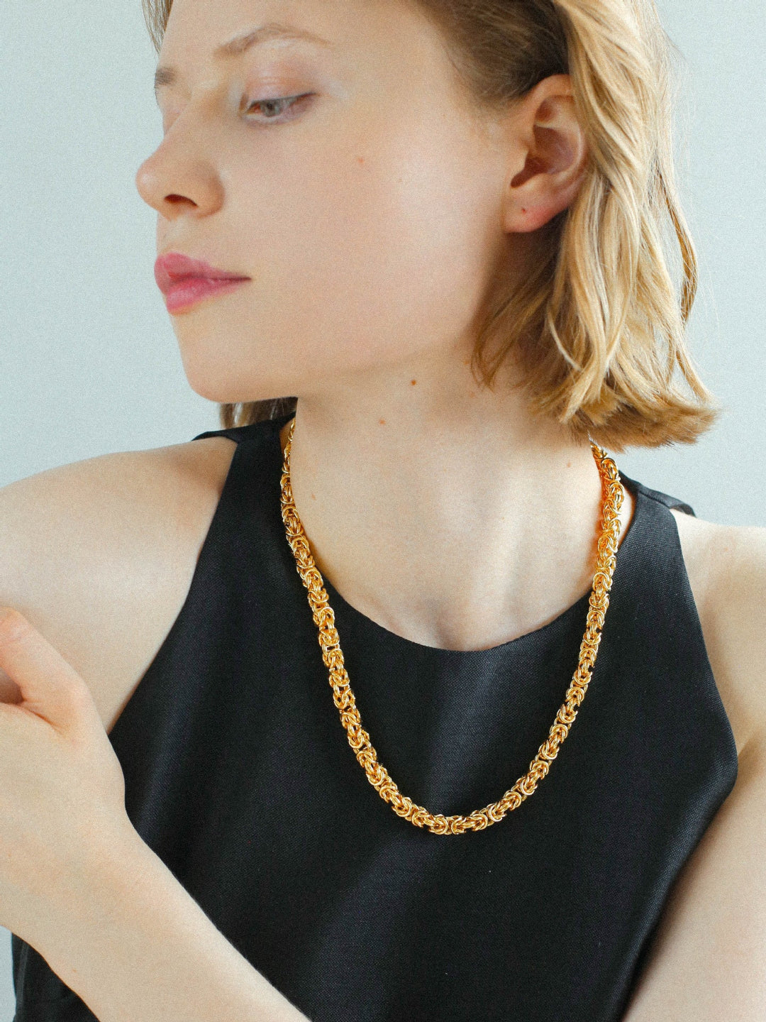 Thick Gold and Silver Chain Necklace