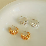 Multilayer Laser Bead Hoop Earrings