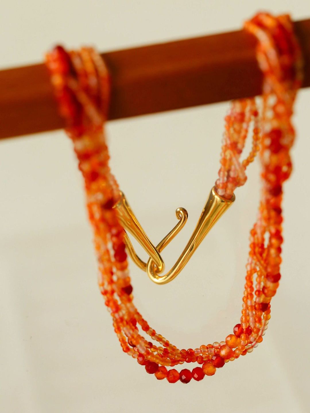 Gembea Jewelry Mini Green Orange Agate Necklace