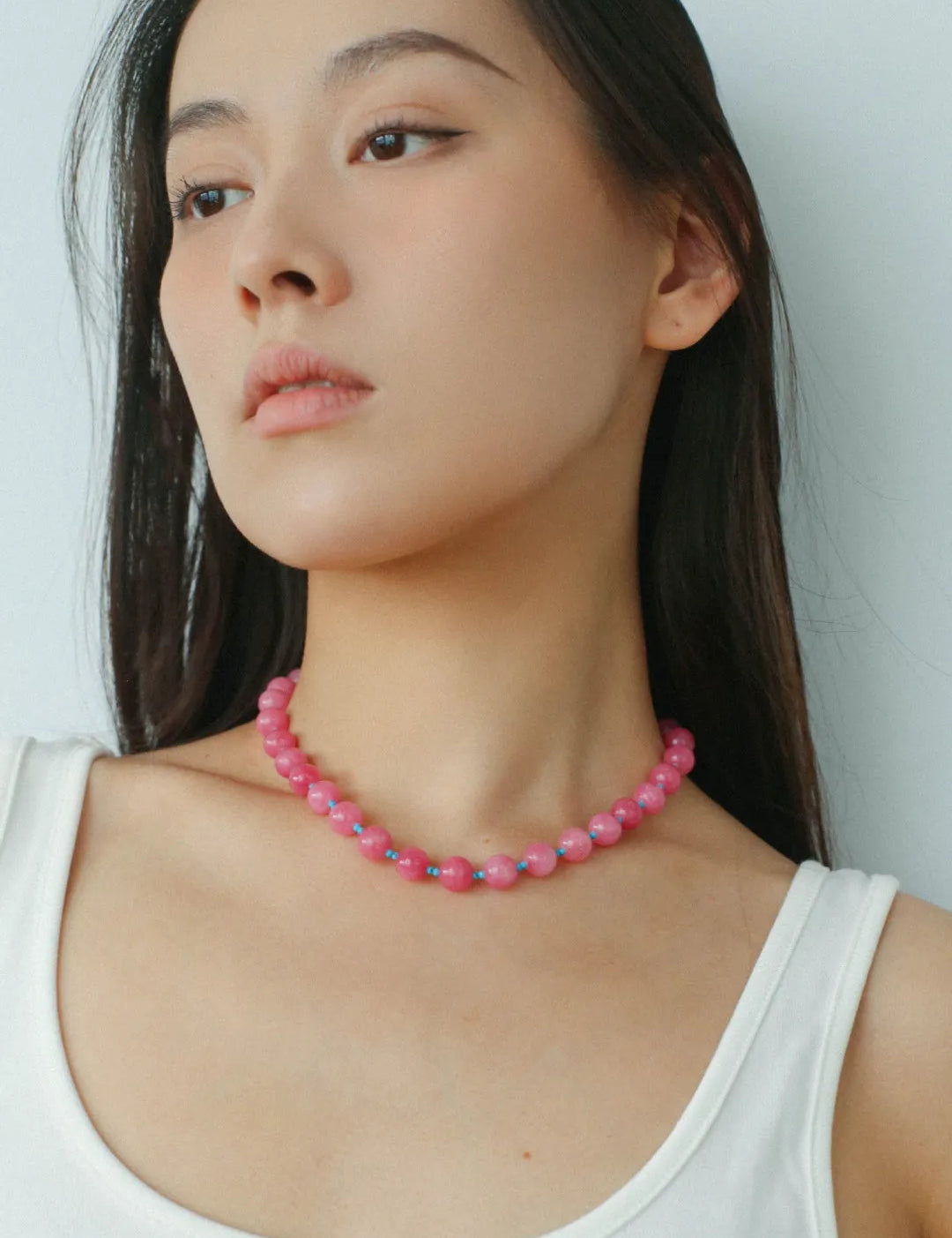 Spring Heartbeat Rose Red Gemstone Necklace - Gembea Jewelry