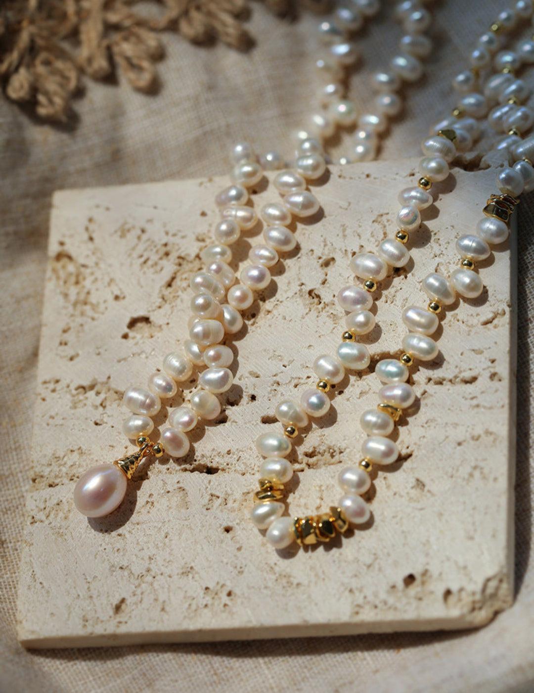 Classic Misplaced Pearl Necklace - Gembea Jewelry
