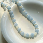 Gembea Jewelry Aquamarine White Scallop Beaded Necklace