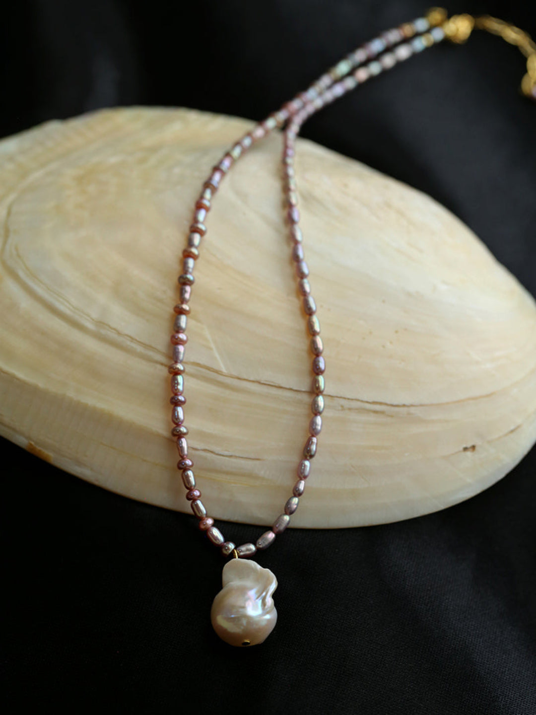 Natural Colorful Baroque Pearl Beaded Necklace