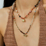 Summer Elephant Pendant Stone Beaded Necklace-Gembea Jewelry