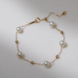 Vintage Star Chain Pearl Bracelet