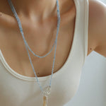 Sea's Embrace Green Agate Aquamarine Necklace