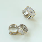 Hollowed-out Cross-flower Silver Ring-Gembea Jewelry