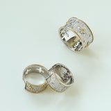 Hollowed-out Cross-flower Silver Ring-Gembea Jewelry