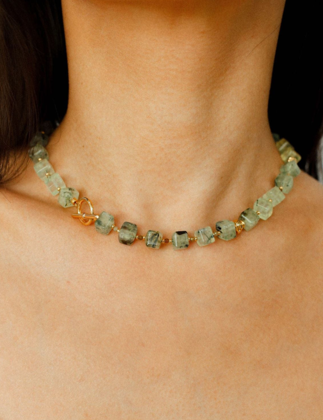 Sugar Cube Grape Stone Beaded Necklace Gembea Jewelry