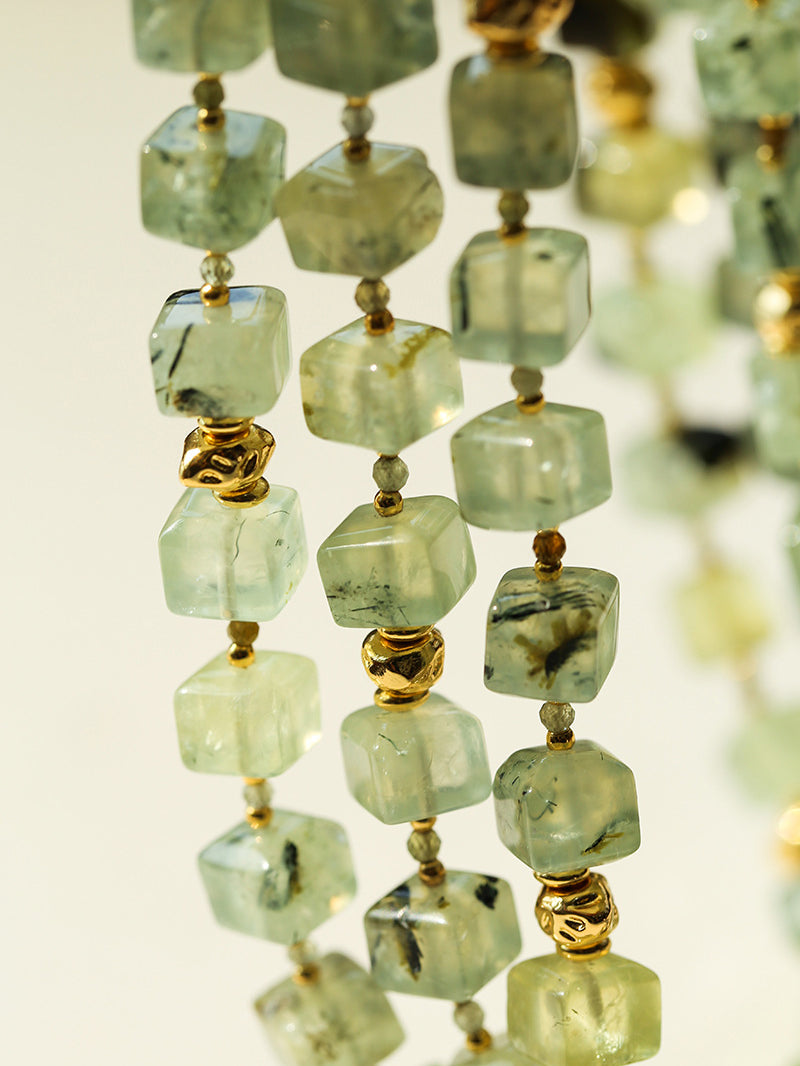 Sugar Cube Grape Stone Beaded Necklace Gembea Jewelry