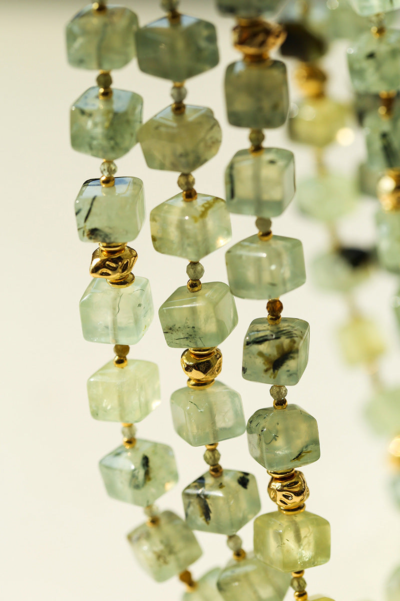 Sugar Cube Grape Stone Beaded Necklace Gembea Jewelry